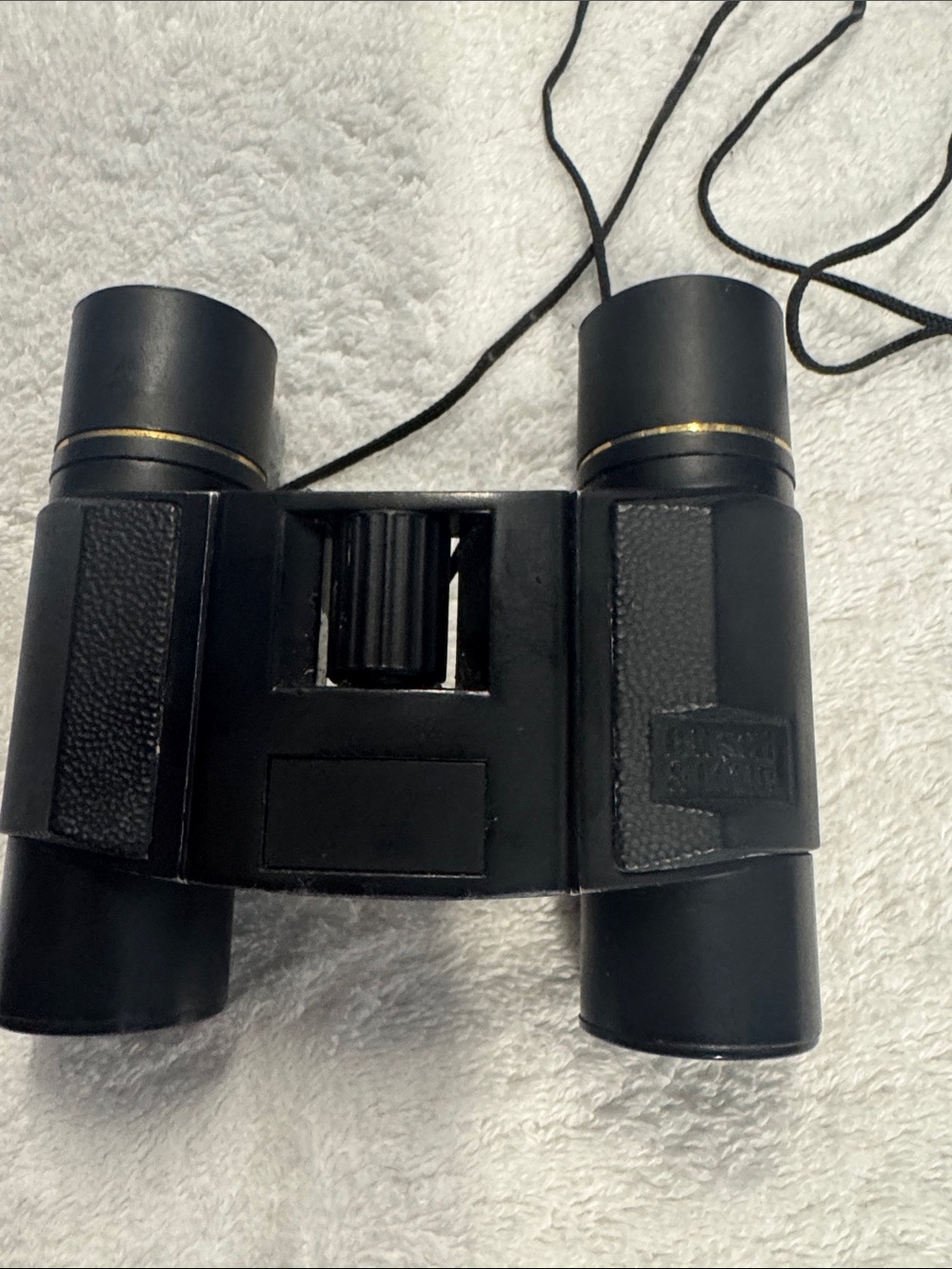 Black Compact Binoculars with Neck Strap - Lightweight Travel Optics